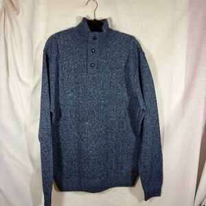 Buffalo David Bitton Men’s Pullover Sweater High Neck 3 Button Blue  Sz XL NWT